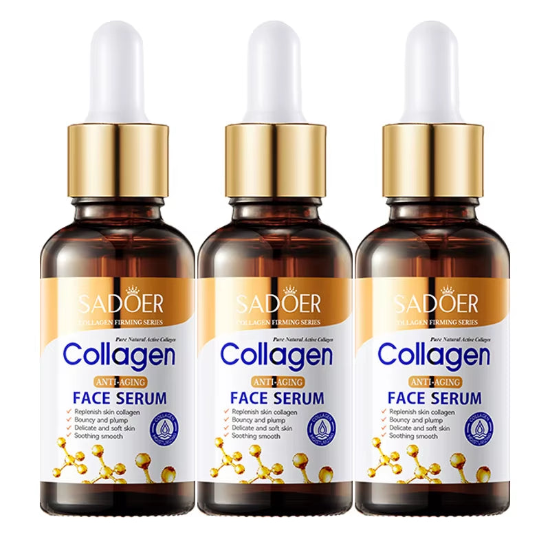 1/2/3Pcs  Collagen Face Serum Skincare Facial Essence Liquid Anti-Aging Moisturizing Nourishing Facial Serum Skin Care
