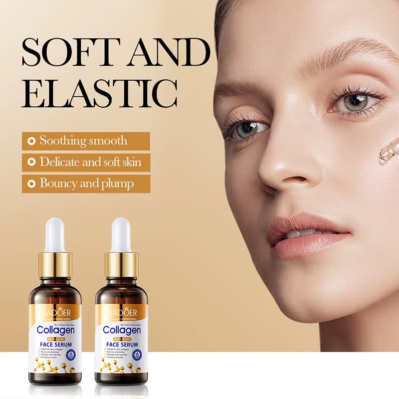 1/2/3Pcs  Collagen Face Serum Skincare Facial Essence Liquid Anti-Aging Moisturizing Nourishing Facial Serum Skin Care