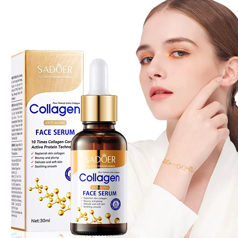 1/2/3Pcs  Collagen Face Serum Skincare Facial Essence Liquid Anti-Aging Moisturizing Nourishing Facial Serum Skin Care