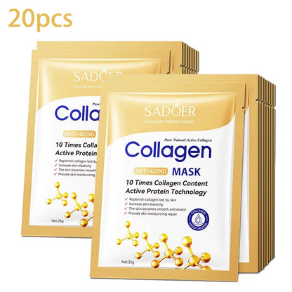 5/10/20/30Pcs SADOER Collagen Face Mask Firming Moisturizing Repair Brightening Skincare Face Sheet Mask Facial Masks Skin Care