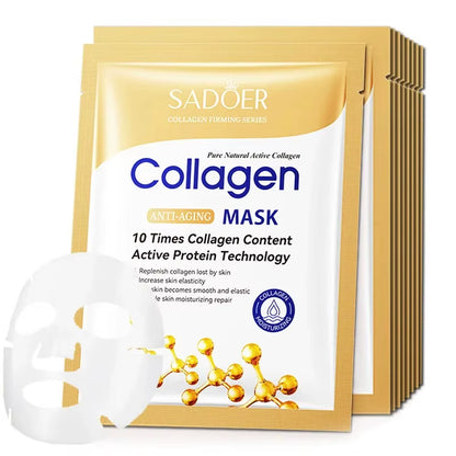 5/10/20/30Pcs SADOER Collagen Face Mask Firming Moisturizing Repair Brightening Skincare Face Sheet Mask Facial Masks Skin Care
